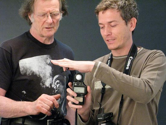 Cours de prise de vue dans le studio de Philippe Vermès